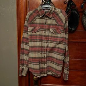 Converse One Star Western Long Sleeve Flannel Denim Pearl Snap Shirt Mens small